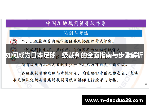 如何成为日本足球一级裁判的全面指南与步骤解析